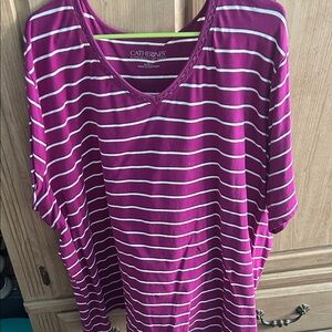 Catherines Women's Magenta Striped Tee